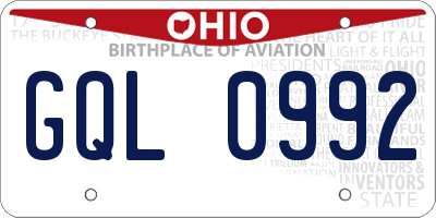 OH license plate GQL0992