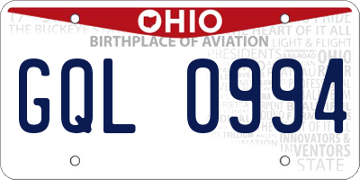 OH license plate GQL0994