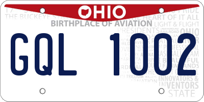 OH license plate GQL1002