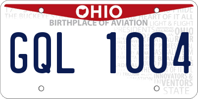 OH license plate GQL1004