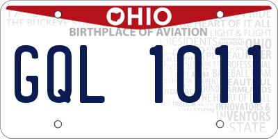 OH license plate GQL1011