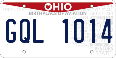 OH license plate GQL1014