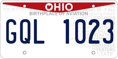 OH license plate GQL1023