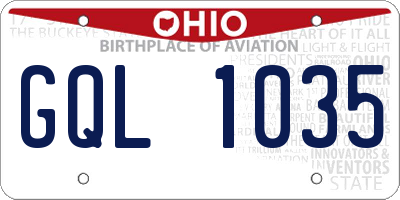 OH license plate GQL1035