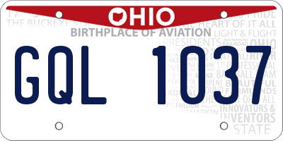 OH license plate GQL1037