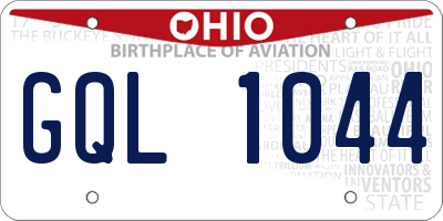 OH license plate GQL1044