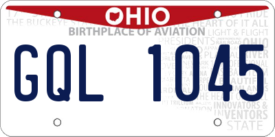 OH license plate GQL1045
