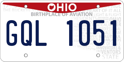OH license plate GQL1051