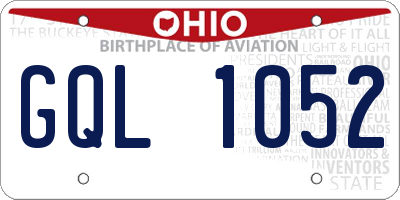 OH license plate GQL1052