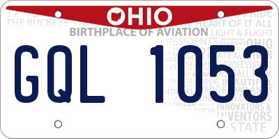 OH license plate GQL1053