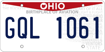 OH license plate GQL1061