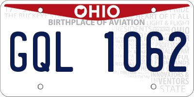 OH license plate GQL1062