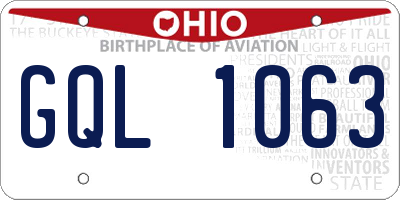 OH license plate GQL1063