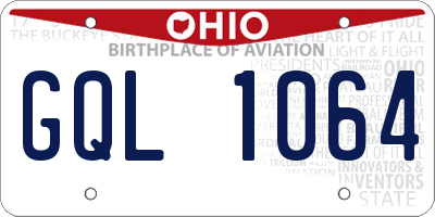 OH license plate GQL1064