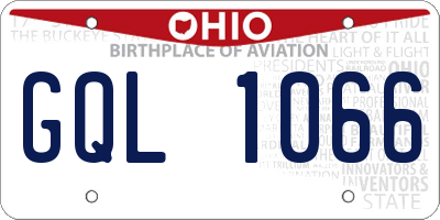 OH license plate GQL1066