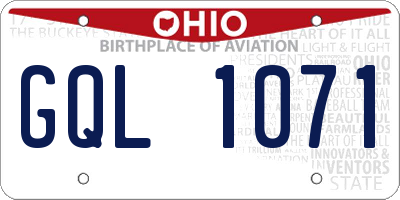 OH license plate GQL1071