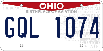 OH license plate GQL1074
