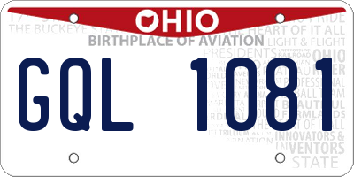 OH license plate GQL1081