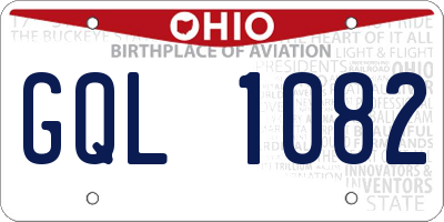 OH license plate GQL1082