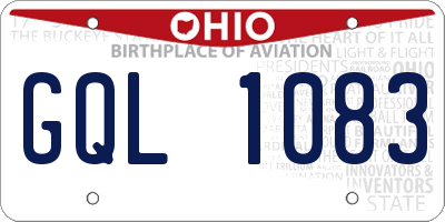 OH license plate GQL1083