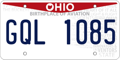 OH license plate GQL1085