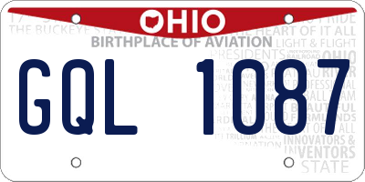 OH license plate GQL1087