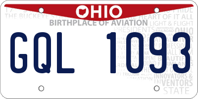 OH license plate GQL1093