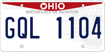 OH license plate GQL1104