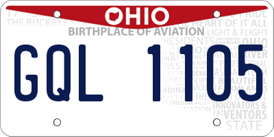 OH license plate GQL1105
