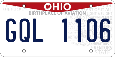 OH license plate GQL1106