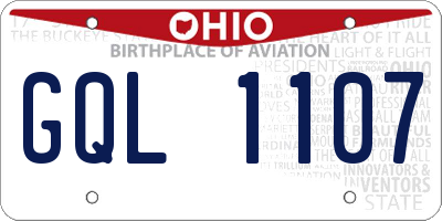 OH license plate GQL1107