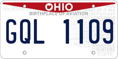 OH license plate GQL1109