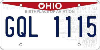 OH license plate GQL1115