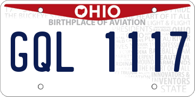 OH license plate GQL1117