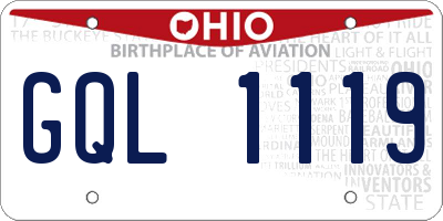 OH license plate GQL1119