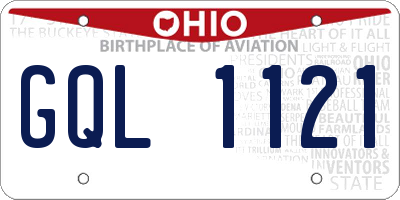 OH license plate GQL1121