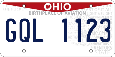 OH license plate GQL1123