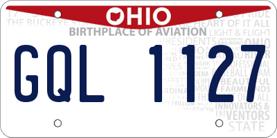 OH license plate GQL1127