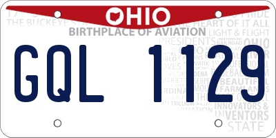 OH license plate GQL1129