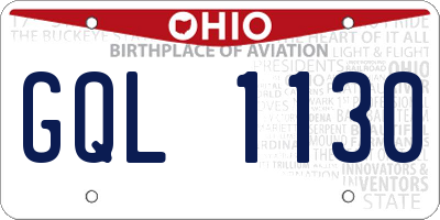 OH license plate GQL1130