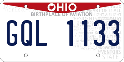 OH license plate GQL1133