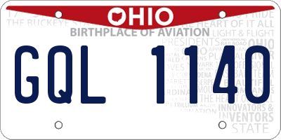 OH license plate GQL1140