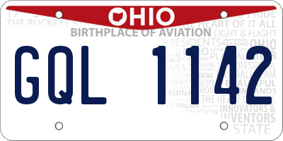 OH license plate GQL1142