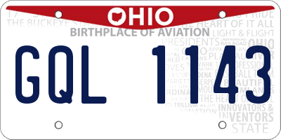 OH license plate GQL1143