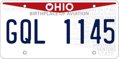 OH license plate GQL1145