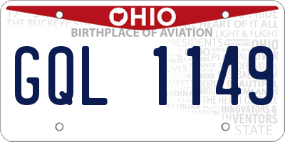 OH license plate GQL1149