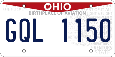 OH license plate GQL1150