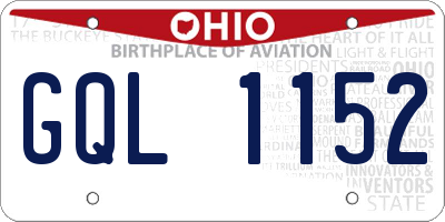 OH license plate GQL1152