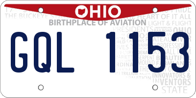 OH license plate GQL1153