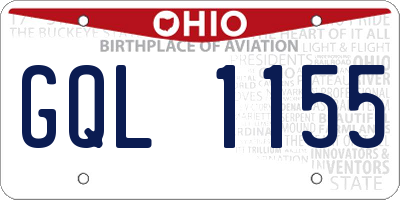 OH license plate GQL1155